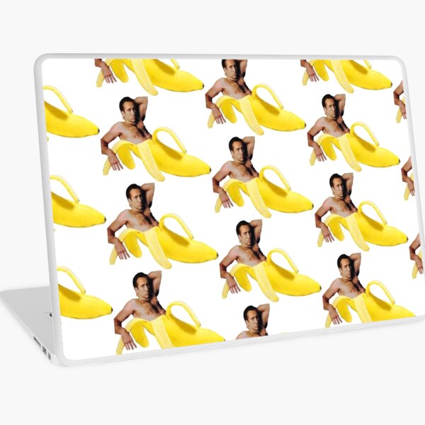 Nicolas Cage In A Banana - Bright Yellow Laptop Skin
