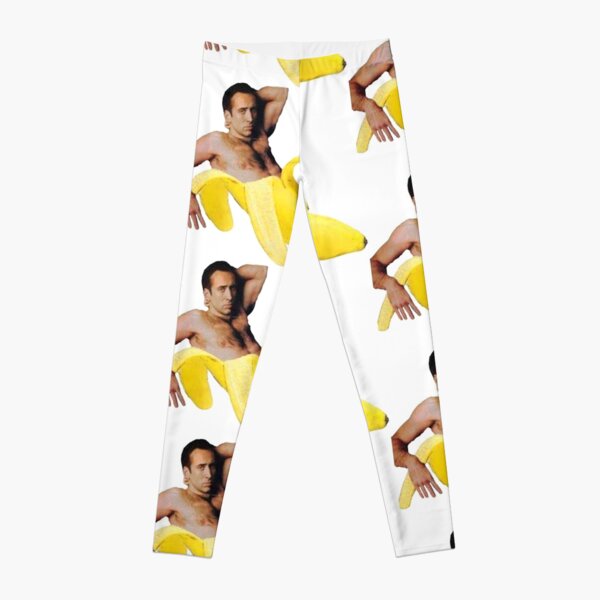Nicolas Cage In A Banana - Bright Yellow Leggings