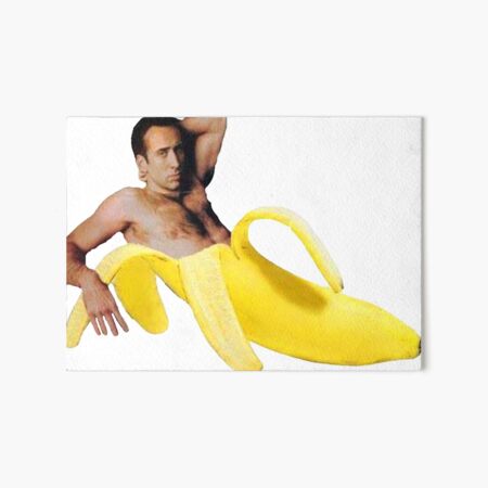 Nicolas Cage In A Banana - Bright Yellow Art Board Print