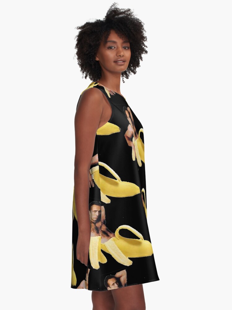Alternate view of Nicolas Cage In A Banana - Original Yellow A-Line Dress