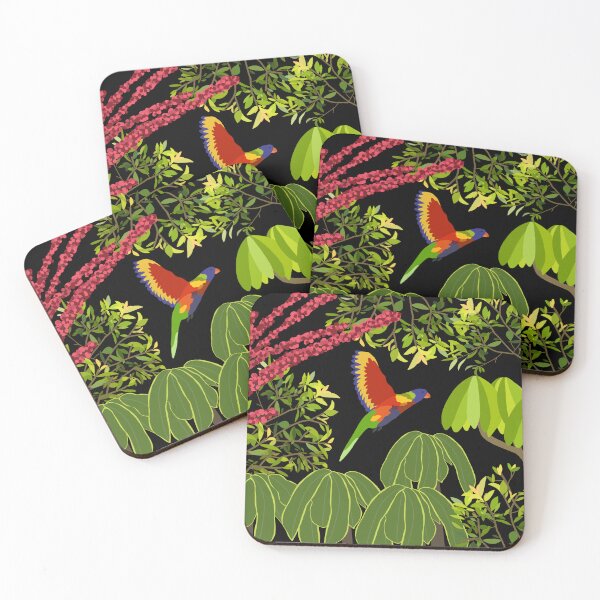 Item preview, Rainbow Lorikeet Botanical on Black designed and sold by Digitaldingo.