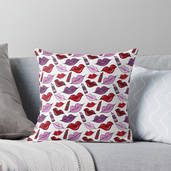 Item preview, Girly Pink, Red, and Purple Lips and Lipstick Doodle Pattern, made by EndlessEmporium  designed and sold by EndlessEmporium.