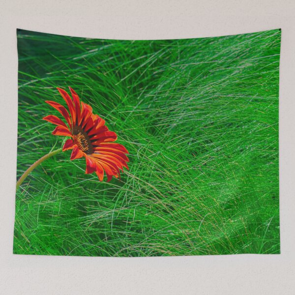 Item preview, Pretty Red Flower in a Green Field designed and sold by BarbaraVPhoto.