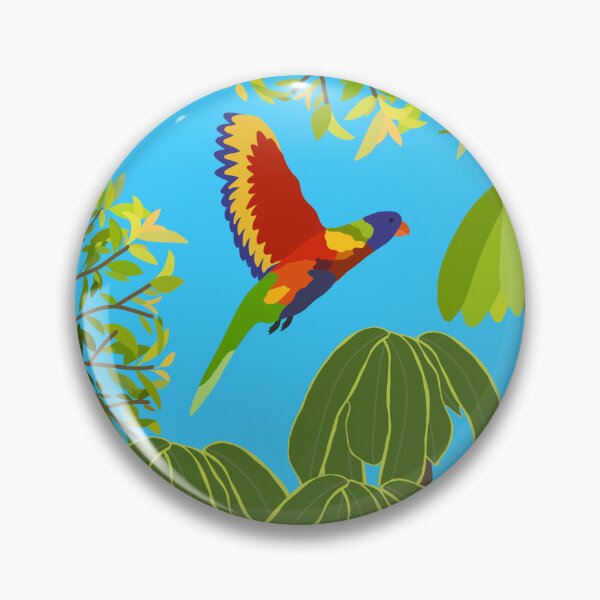 Item preview, Rainbow Lorikeet Botanical on Blue designed and sold by Digitaldingo.