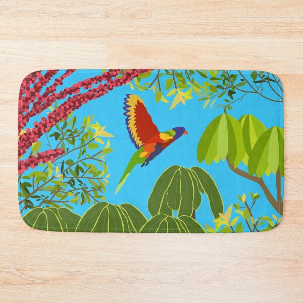 Item preview, Rainbow Lorikeet Botanical on Blue designed and sold by Digitaldingo.