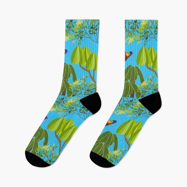 Item preview, Rainbow Lorikeet Botanical on Blue designed and sold by Digitaldingo.