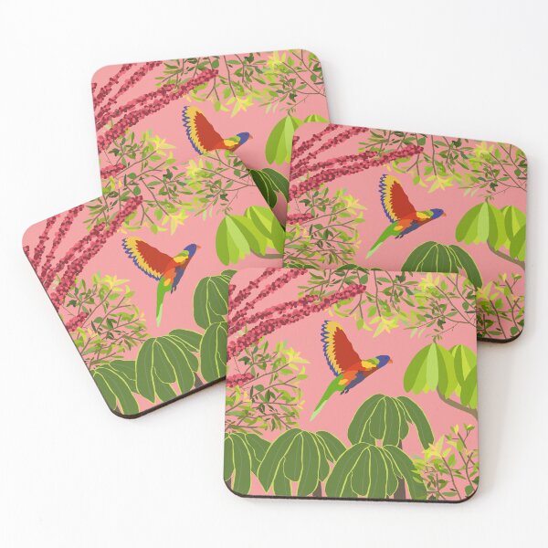 Item preview, Rainbow Lorikeet Botanical on Pink designed and sold by Digitaldingo.
