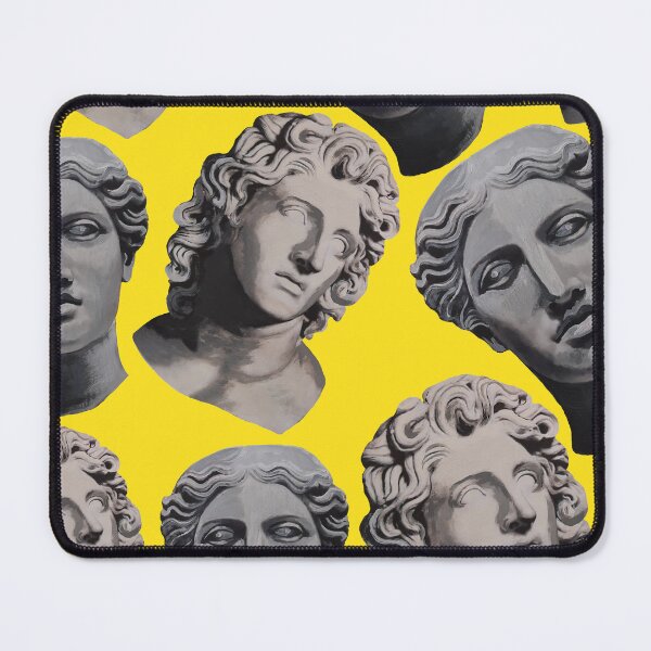 Item preview, Classical Head Sculpture Yellow Background, art by Miguel Matos Official designed and sold by MiguelMatosArt.