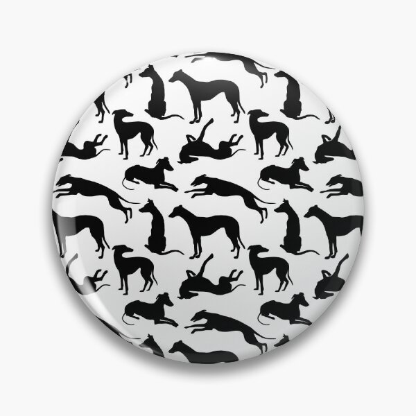Item preview, Greyhounds Running Standing Roaching Sitting Black on White designed and sold by GreytGraphicals.