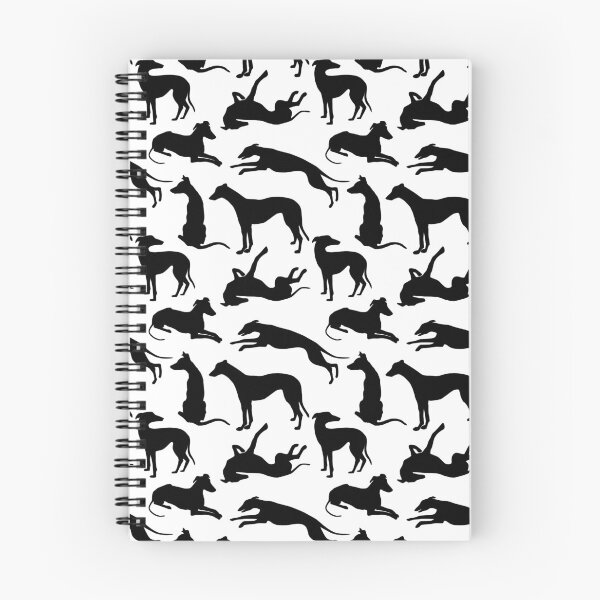 Item preview, Greyhounds Running Standing Roaching Sitting Black on White designed and sold by GreytGraphicals.