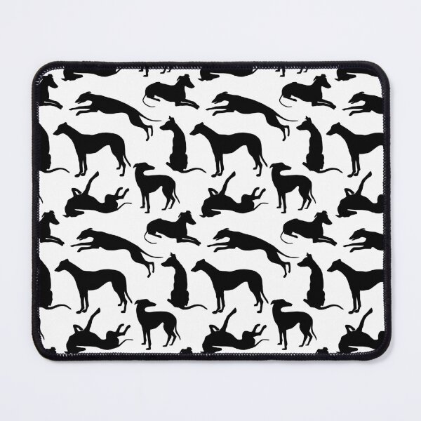 Item preview, Greyhounds Running Standing Roaching Sitting Black on White designed and sold by GreytGraphicals.