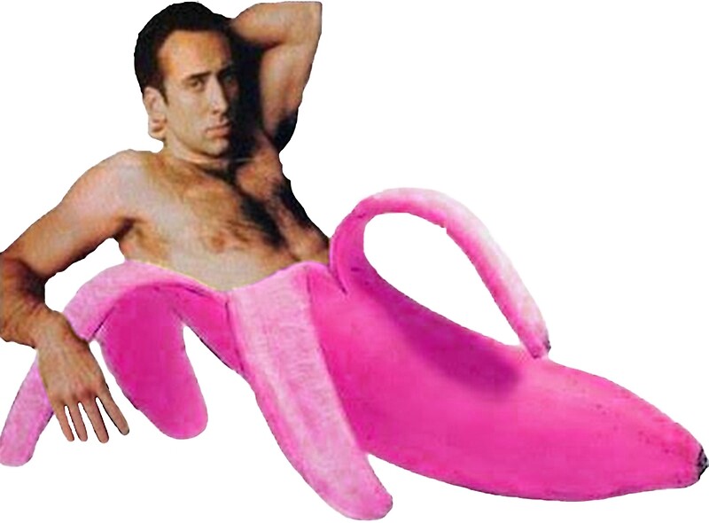 Nicolas Cage In A Banana - Pink' by tomohawk64.