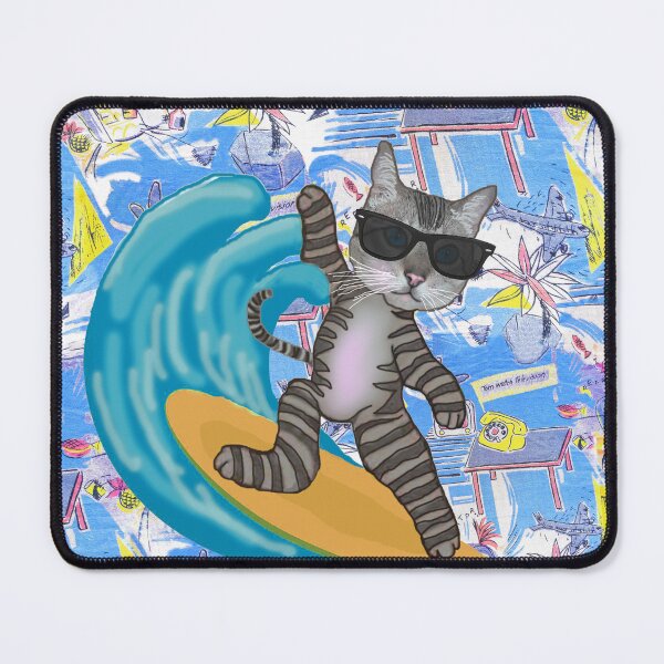 Item preview, Surfer Cat in California Beach, art by Miguel Matos Official designed and sold by MiguelMatosArt.