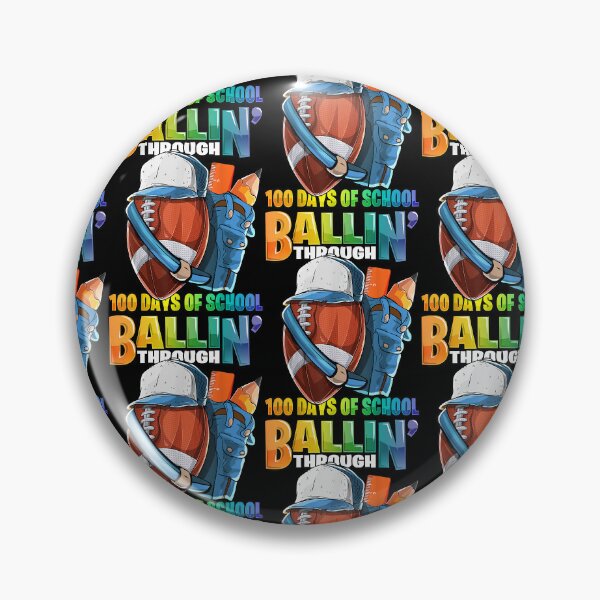 Item preview, Ballin' Through 100 Days of School Football Kindergarten Boy designed and sold by AshleyGold25k2.