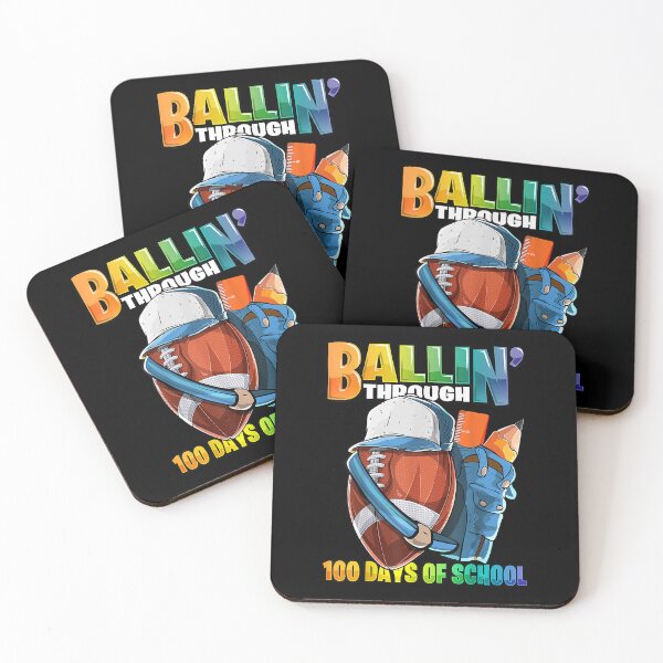 Item preview, Ballin' Through 100 Days of School Football Kindergarten Boy designed and sold by AshleyGold25k2.