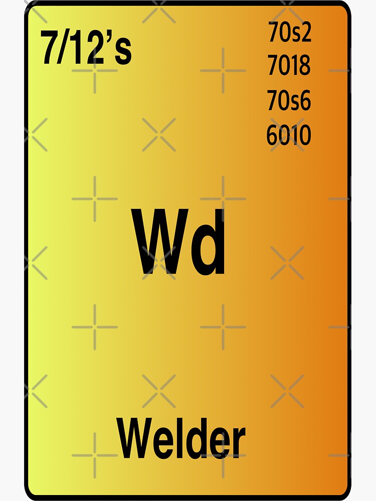 Welder Periodic Table Of Elements Sticker For Sale By Ivttech Redbubble