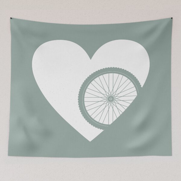 Item preview, Heart with Mountain Bike Wheel for Cycling Lovers designed and sold by Normandie Rainwater.