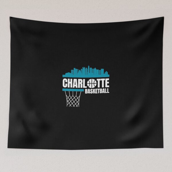 Item preview, Charlotte Basketball White and Blue City Skyline Basketball Apparel designed and sold by CameronBischoff.