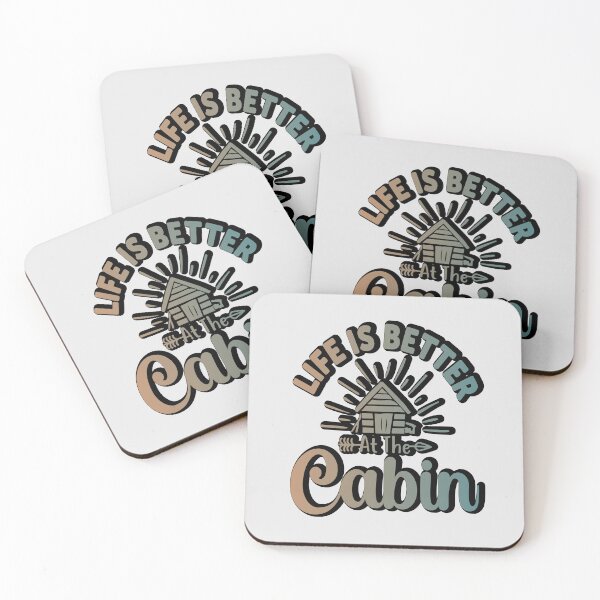 Item preview, life is better at the cabin retro sticker design designed and sold by PositiveStudio.