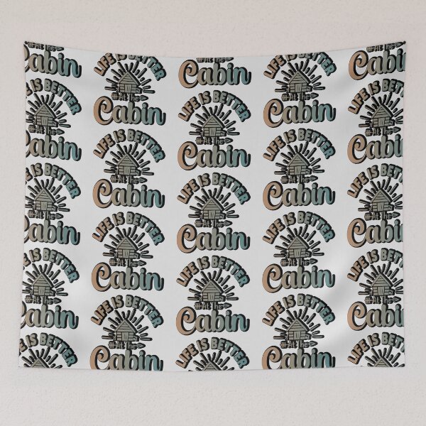 Item preview, life is better at the cabin retro sticker design designed and sold by PositiveStudio.