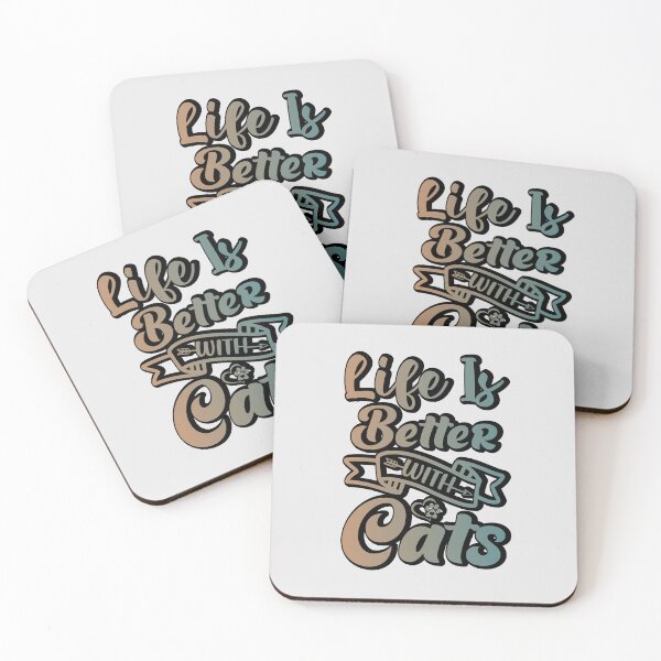 Item preview, life is better with cats retro sticker design designed and sold by PositiveStudio.