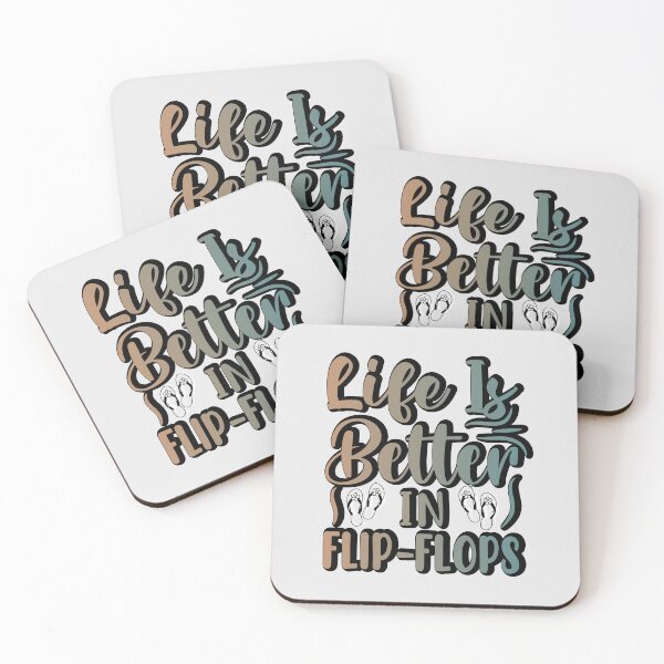 Item preview, life is better in flip-flops retro sticker design designed and sold by PositiveStudio.