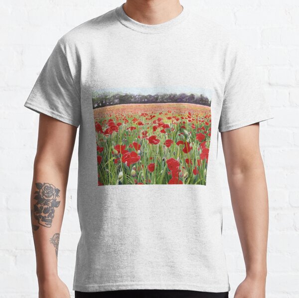 Poppies - Poppy Fields Painting used for Remembrance Day Song  Classic T-Shirt