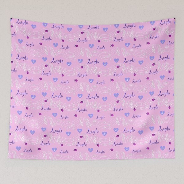 Item preview, Layla name on pink designed and sold by QuirkyCraftz.