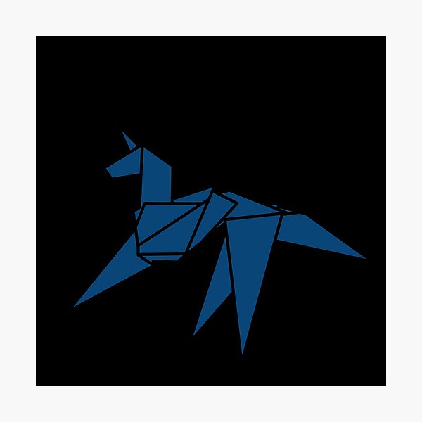 Item preview, Origami Unicorn, Sci-FI BR Inspired Design (Blue) designed and sold by FrosteAto.