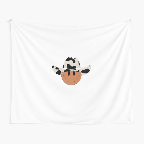 Cowgirl Smiley, Cowboy Faces, Aesthetic Emoji Tapestry