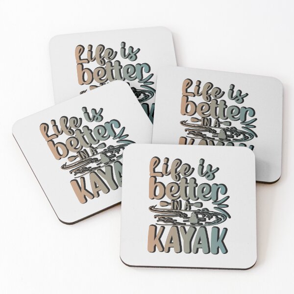 Item preview, life is better in a kayak retro sticker design  designed and sold by PositiveStudio.