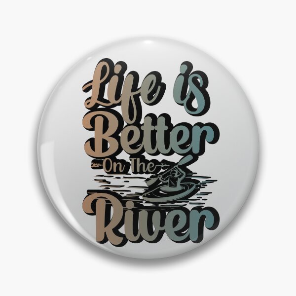 Item preview, life is better on the river  retro sticker design  designed and sold by PositiveStudio.