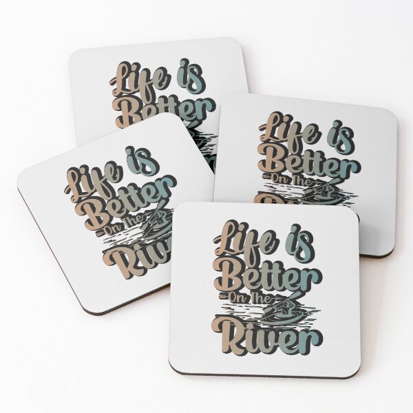 Item preview, life is better on the river  retro sticker design  designed and sold by PositiveStudio.