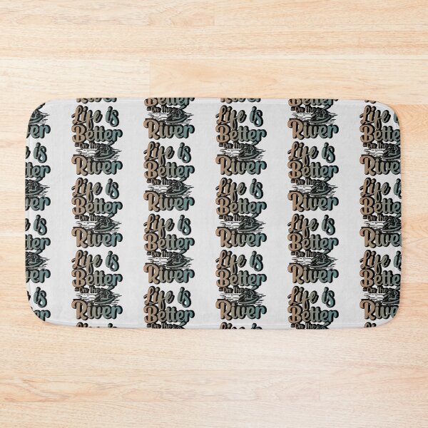 Item preview, life is better on the river  retro sticker design  designed and sold by PositiveStudio.