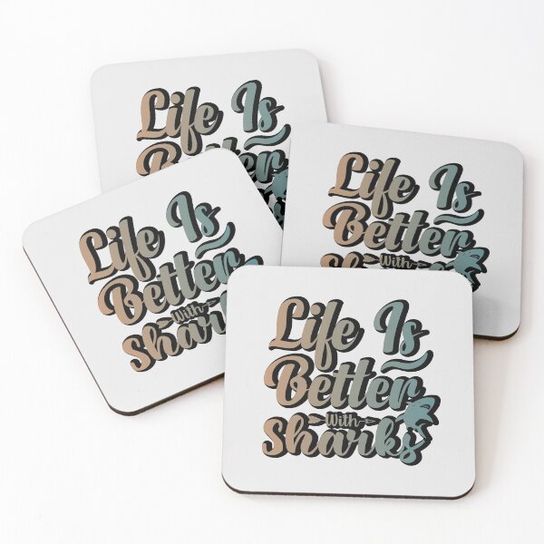 Item preview, life is better with sharks retro sticker design  designed and sold by PositiveStudio.