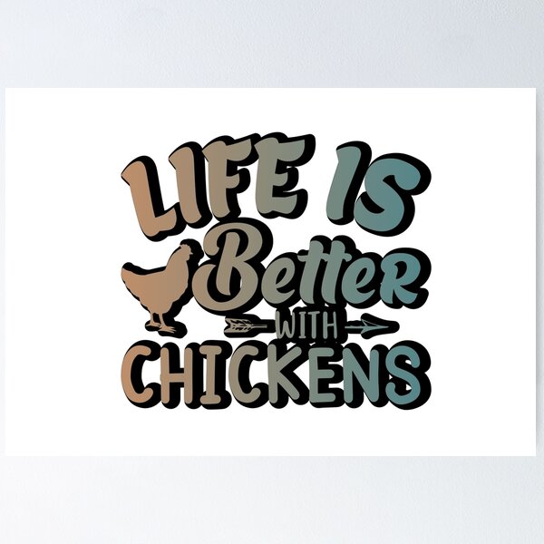 Item preview, life is better with chickens retro sticker design designed and sold by PositiveStudio.