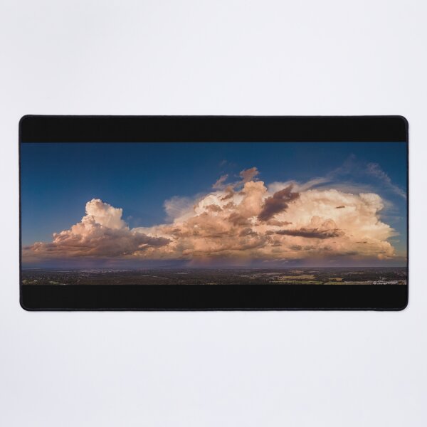 Item preview, The Art of Thunder Panoramic of Epic Storm Clouds on Horizon at Sunset Golden Hour designed and sold by James-Cole.