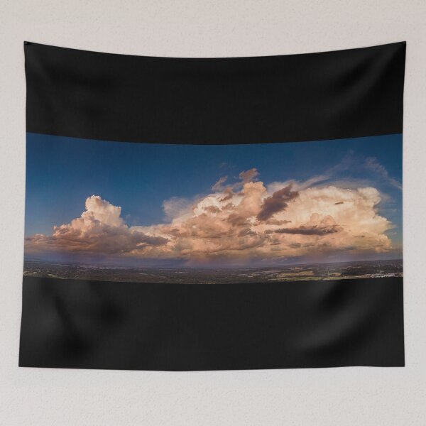 Item preview, The Art of Thunder Panoramic of Epic Storm Clouds on Horizon at Sunset Golden Hour designed and sold by James-Cole.