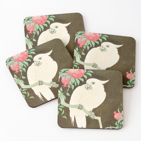 Item preview, Cockatoo and pomegranate at Night by Ohara Koson (digitally enhanced by WatermarkNZ Press)  designed and sold by CristalleLisa.