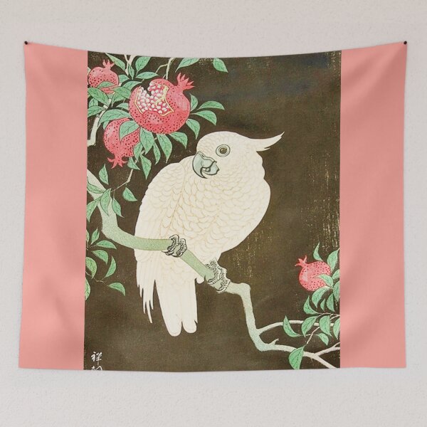 Item preview, Cockatoo and pomegranate at Night by Ohara Koson (digitally enhanced by WatermarkNZ Press)  designed and sold by CristalleLisa.