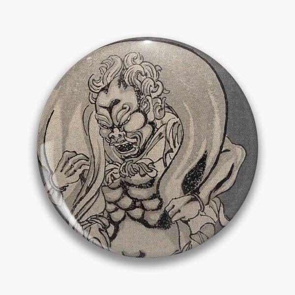 Item preview, Fujin, the Japanese wind-god, colour woodcut, 1872 designed and sold by monsterplanet.