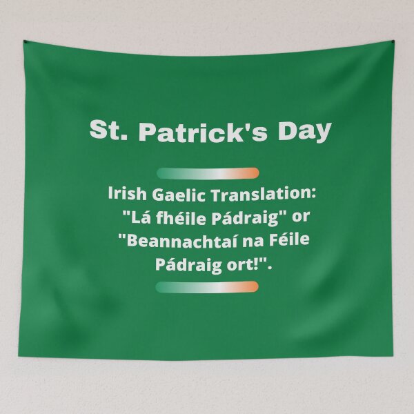 Item preview, St. Patrick's Day Irish Gaelic Translation White Text designed and sold by teewearstyle.