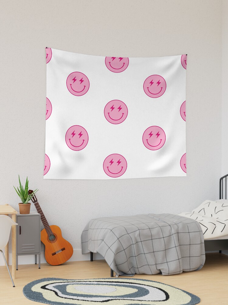 Large Pink and White Smiley Face - Preppy Aesthetic Decor Water Bottle by  Aesthetic Wall Decor by SB Designs