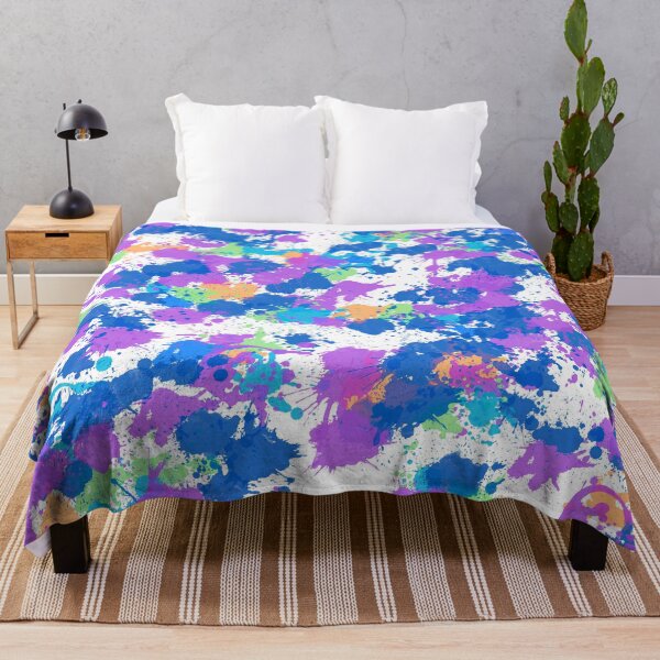 Item preview, Cool Colors Abstract Splatter Paint designed and sold by TGIYHome.