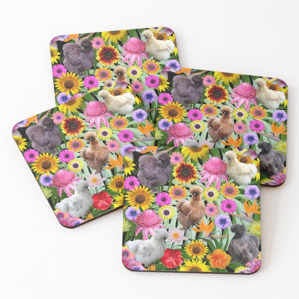Item preview, Silkie Bantams Tropical Leaves Flowers  designed and sold by StandoutSilkies.