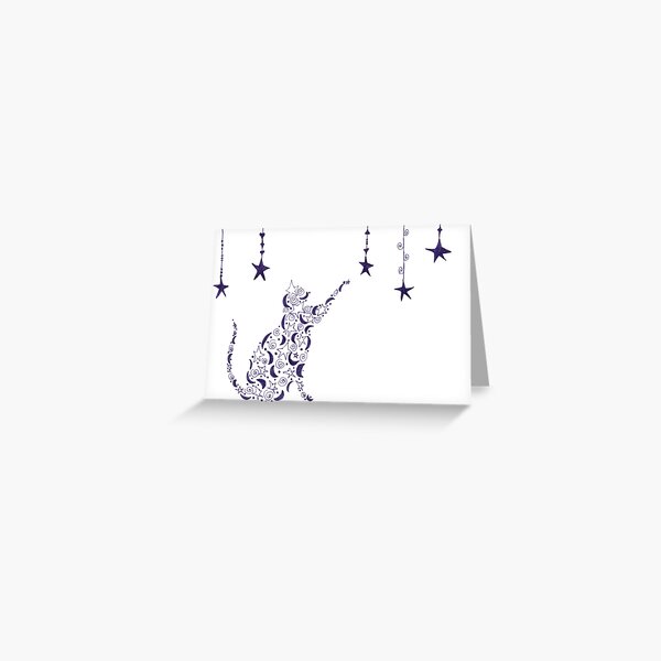 Cat Reaching for the Stars Greeting Card