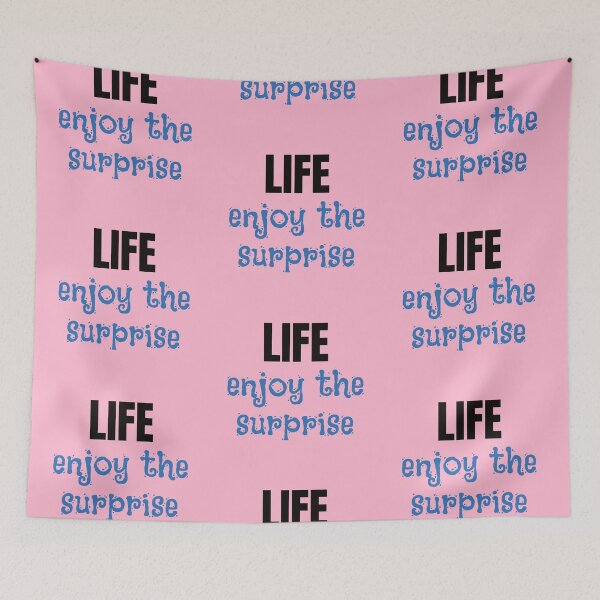 Item preview, Enjoy the Surprise - Blue and Black on Pink designed and sold by KeksWorkroom.