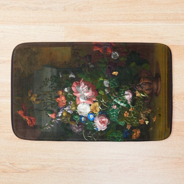 Item preview, Roses, Convolvulus, Poppies, and Other Flowers in an Urn on a Stone Ledge by Rachel Ruysch (digitally enhanced) designed and sold by Amanda1775.