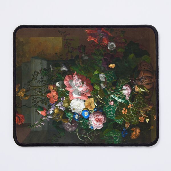 Item preview, Roses, Convolvulus, Poppies, and Other Flowers in an Urn on a Stone Ledge by Rachel Ruysch (digitally enhanced) designed and sold by Amanda1775.