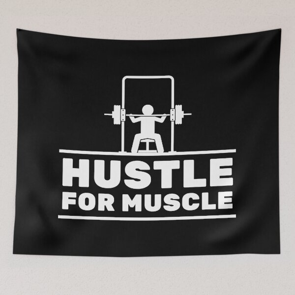 Item preview, Hustle For Muscle Gym Workout Gains Lifting Saying designed and sold by EllConApparel.